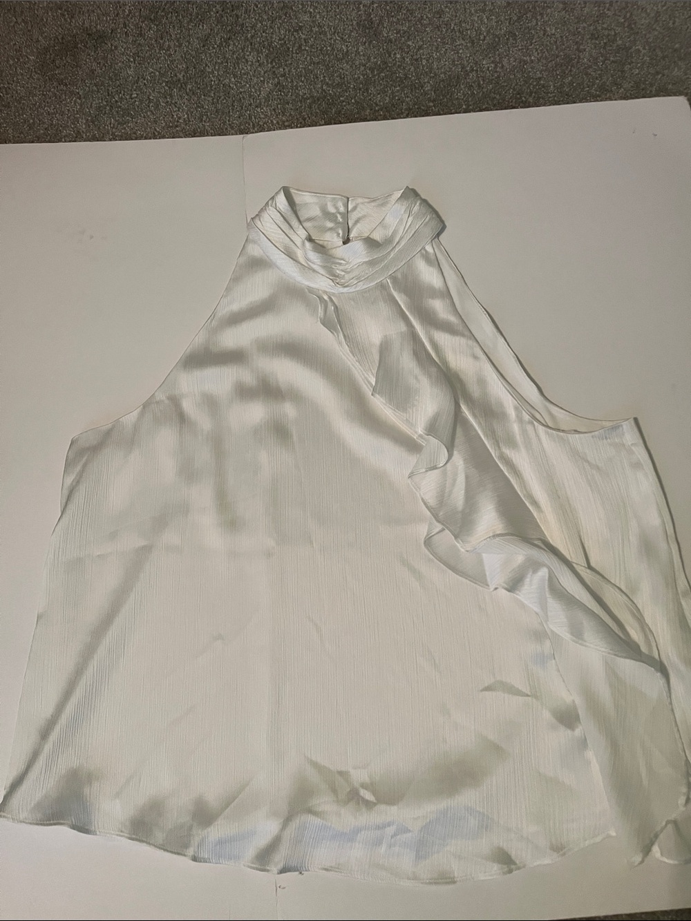 Sleeveless White Ruffle Top